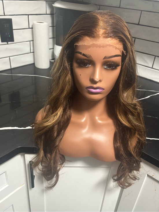 Other - Brown Highlighted Lace Front Wig - Natural Wave